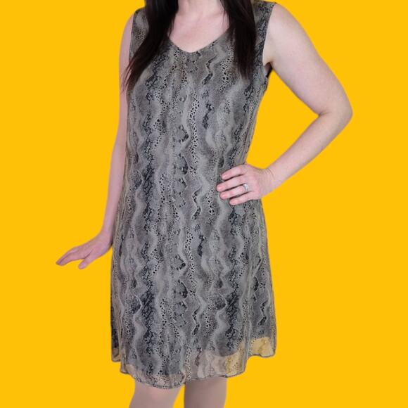 Vintage 90s Robbie Bee 2pc Silk Snake Sprint Dress, 10 - Picture 1 of 4